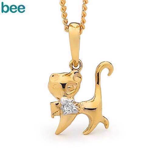 Image of 9 kt guld Kittie Cat collier blank fra Bee Jewelry